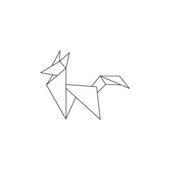 Fox Polygonal Lines, can use for Logo Gram, Pictogram, Cute Animal Figure, Website, Apps, Pictogram, or Graphic Design Element. Color and Size Editable vector