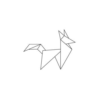 Fox Polygonal Lines, can use for Logo Gram, Pictogram, Cute Animal Figure, Website, Apps, Pictogram, or Graphic Design Element. Size and Color Editable vector