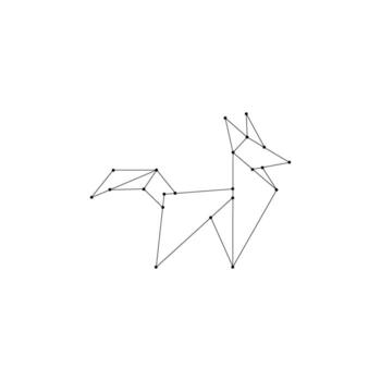 Fox Polygonal Lines, can use for Logo Gram, Pictogram, Cute Animal Figure, Website, Apps, Pictogram, or Graphic Design Element. Size Color Editable vector