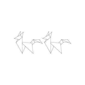 Pair Fox Polygonal Lines, can use for Logo Gram, Pictogram, Cute Animal Figure, Website, Apps, Pictogram, or Graphic Design Element. Black White style and Color Editable vector
