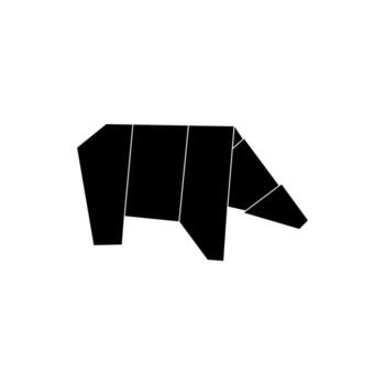 Polar Bear Shape Inspired by Origami Form, can use for Endangered Animals Figure, Logo, Pictogram, Website, Apps, or Graphic Design Element. vector