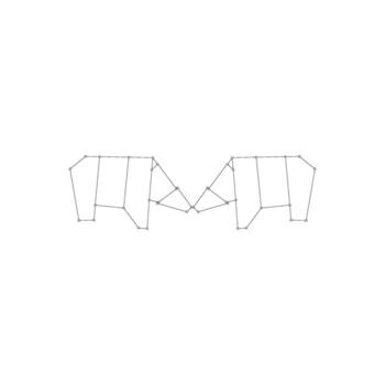 Pair Polar Bear Polygonal Lines, can use for Logo, Pictogram, Endangered Animals Figure, Website, Apps, or Graphic Design Element. Flat and BW style vector