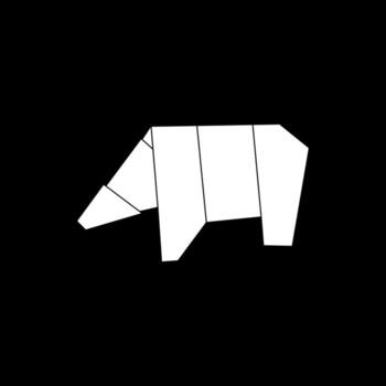 Polar Bear Shape Inspired by Origami Form, can use for Endangered Animals Figure, Logo, Pictogram, Website, Apps, or Graphic Design Element. Simple, Memorable and Editable vector
