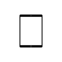 Tablet Computer Silhouette, can use for Pictogram, Logo, Apps, Mock Up, Sign, Icon, Symbol or Graphic Design Element. Flat and BW Style vector