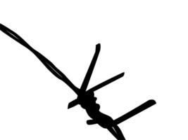 Barbed Wire Silhouette, can use for art illustration, ornate, pattern, decoration, of graphic design element. Editable vector