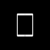 Tablet Computer Silhouette, can use for Pictogram, Logo, Apps, Mock Up, Sign, Icon, Symbol or Graphic Design Element. Black White and Flat Style vector