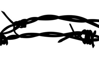 Barbed Wire Silhouette, can use for art illustration, ornate, pattern, decoration, of graphic design element. vector