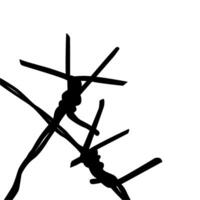 Barbed Wire Silhouette, can use for art illustration, decoration, ornate, pattern, decoration, of graphic design element. vector