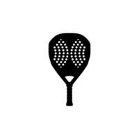 Padel Racket Silhouette, can use for Pictogram, Logo, Apps, Sport News, Website, Icon, Symbol, Sign, or Graphic Deign Element. Black White Style and Color Editable vector