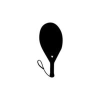Padel Racket Silhouette, can use for Pictogram, Logo, Apps, Sport News, Website, Icon, Symbol, Sign, or Graphic Deign Element. Flat and BW Style vector