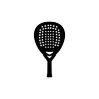 Padel Racket Silhouette, can use for Pictogram, Logo, Apps, Sport News, Website, Icon, Symbol, Sign, or Graphic Deign Element. Flat, BW and Editable vector