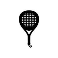 Padel Racket Silhouette, can use for Pictogram, Logo, Apps, Sport News, Website, Icon, Symbol, Sign, or Graphic Deign Element. Black White, Flat and Editable vector