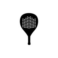 Padel Racket Silhouette, can use for Pictogram, Logo, Apps, Sport News, Website, Icon, Symbol, Sign, or Graphic Deign Element. BW, Flat and Editable vector