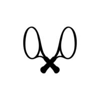 Racket Tennis Silhouette, can use for Logo Gram, Pictogram, Apps, Icon, Symbol, Sign, Sport News or Graphic Design Element. vector