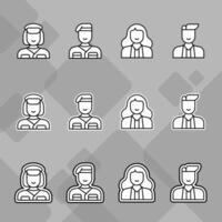 Human Icon Set for Online Profiles vector
