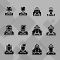 Profession Portraits in Minimal Style vector