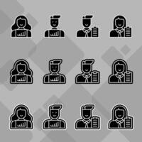 Line Art Profile Photo Set vector