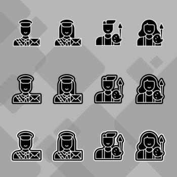 Flat User Avatars in Social Context vector