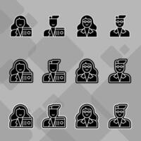 Stylish Flat Profile Pack for Men vector