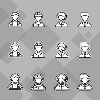 Career-Based Icon Set in Flat Design vector