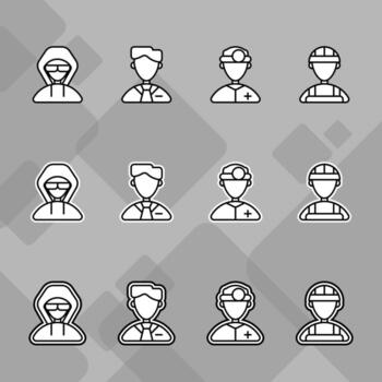 Easy Style Icons for User Accounts vector
