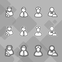 Silhouette User Icons with Summer Vibes vector