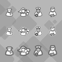 Diverse Men in Profession Icon Pack vector