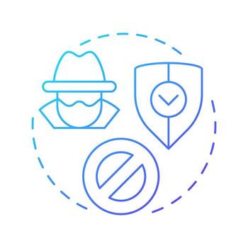 Unauthorized entry blue gradient concept icon. Physical security threat and risk. Access to restricted area. Round shape line illustration. Abstract idea. Graphic design. Easy to use in booklet vector