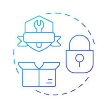 Protection of physical assets blue gradient concept icon. Benefit of security system. Safety of important property. Round shape line illustration. Abstract idea. Graphic design. Easy to use in booklet vector