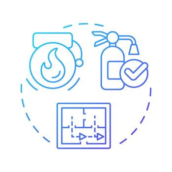 Emergency preparedness blue gradient concept icon. Physical security audit component. Minimizing loss risks. Round shape line illustration. Abstract idea. Graphic design. Easy to use in booklet vector