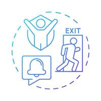 Safety of individuals blue gradient concept icon. Benefit of physical security. Protecting people from threats. Round shape line illustration. Abstract idea. Graphic design. Easy to use in booklet vector