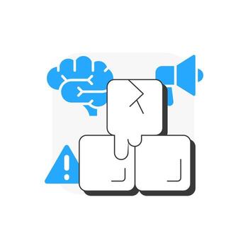 Unfreeze current state flat outline concept icon. Accept transformation necessary. Lewin change management model. Modern line illustration with blue glyphs. Conceptual visual. Easy to edit vector