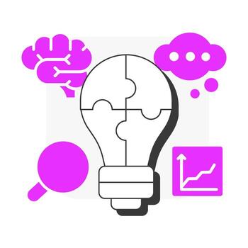Awareness flat outline concept icon. Recognizing need for change. Information about organizational shifts. ADKAR model. Modern line illustration with pink glyphs. Conceptual visual. Easy to edit vector
