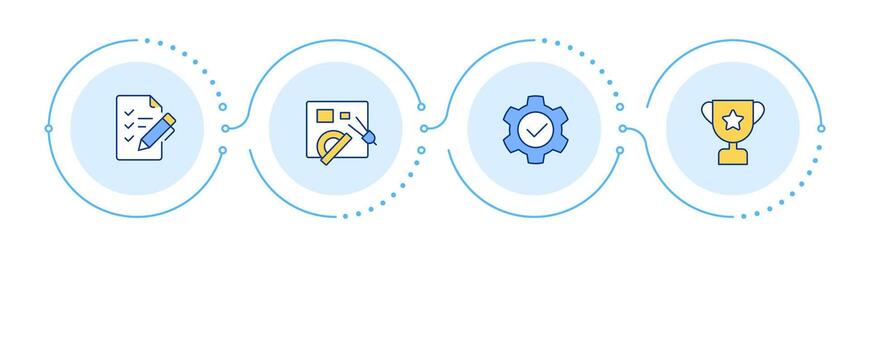 etapas de organizativo cambio infografía 4 4 pasos. negocio empresa gestión. transformación. fluir gráfico infográfico. editable informacion gráficos íconos vector