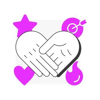 deseo plano contorno concepto icono. motivación y compromiso a apoyo y participar en cambiar. gestión. Adkar modelo. moderno línea ilustración con rosado glifos. conceptual visual. fácil a editar vector