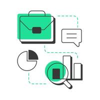 Current state modern linear concept icon. Collecting data about present condition. Stage of gap analysis. Flat outline elements connected with dotted lines. Creative visual. Easy to edit vector