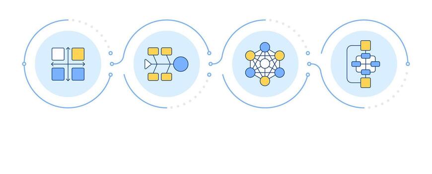 Tools of gap analysis infographic 4 steps. Corporate maintenance. Identify business potential. Flow chart infochart. Editable info graphics icons vector