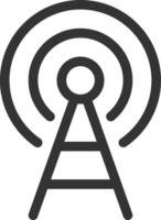 Antenna line ui icon. Wireless radio signal. Wifi technology. Communication, network. 5g connection. Isolated outline symbol. Webdesign user interface element linear, pixel perfect vector