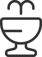Public water fountain line ui icon. Park decoration, architecture. Urban, aquatic. Hydration, refreshment. Isolated outline symbol. Webdesign user interface element linear, pixel perfect vector