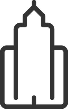 Skyscraper line ui icon. State building. Urban architecture, modern construction. Landmark, skyline. Isolated outline symbol. Webdesign user interface element linear, pixel perfect vector