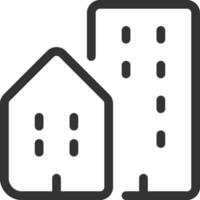 City house line ui icon. Urban architecture, housing. Modern residence. Building, construction. Isolated outline symbol. Webdesign user interface element linear, pixel perfect vector