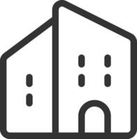 Two story house line ui icon. Home architecture, building. Private property, luxury. Real estate. Isolated outline symbol. Webdesign user interface element linear, pixel perfect vector