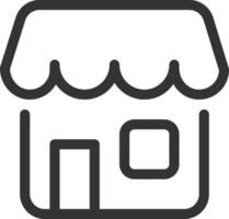 Store line ui icon. Shop market, retail commerce. Grocery business, supermarket. Customer service. Isolated outline symbol. Webdesign user interface element linear, pixel perfect vector