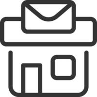 Post office line ui icon. Postal service, mail letter. Business, logistics. Distribution, delivery. Isolated outline symbol. Webdesign user interface element linear, pixel perfect vector