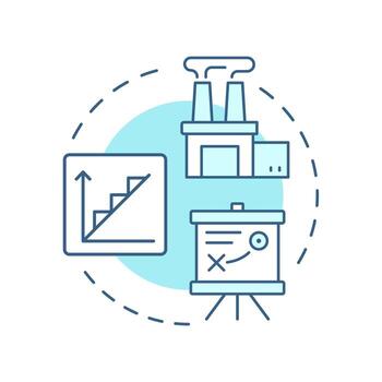 Lead strategy soft blue concept icon. Increases resources for predicted demand. Capacity management. Round shape line illustration. Abstract idea. Graphic design. Easy to use in presentation vector