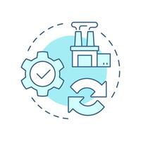 Adjustment strategy soft blue concept icon. Flexible resources increasing. Capacity management regulation. Round shape line illustration. Abstract idea. Graphic design. Easy to use in presentation vector