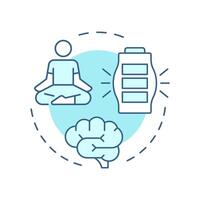 Minimize burnout soft blue concept icon. Accurately aligning workforce. Benefit of capacity management. Round shape line illustration. Abstract idea. Graphic design. Easy to use in presentation vector