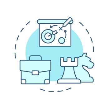 Strategic capacity management soft blue concept icon. Sufficient resources amount to meet future growth. Round shape line illustration. Abstract idea. Graphic design. Easy to use in presentation vector