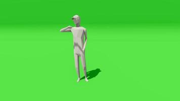 A 3d man standing on a green screen video