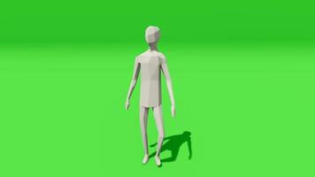 A 3d model of a man standing on a green screen video